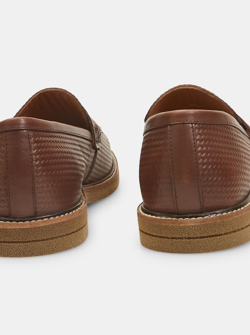 Mocassins en cuir BATA Marron - Kiabi