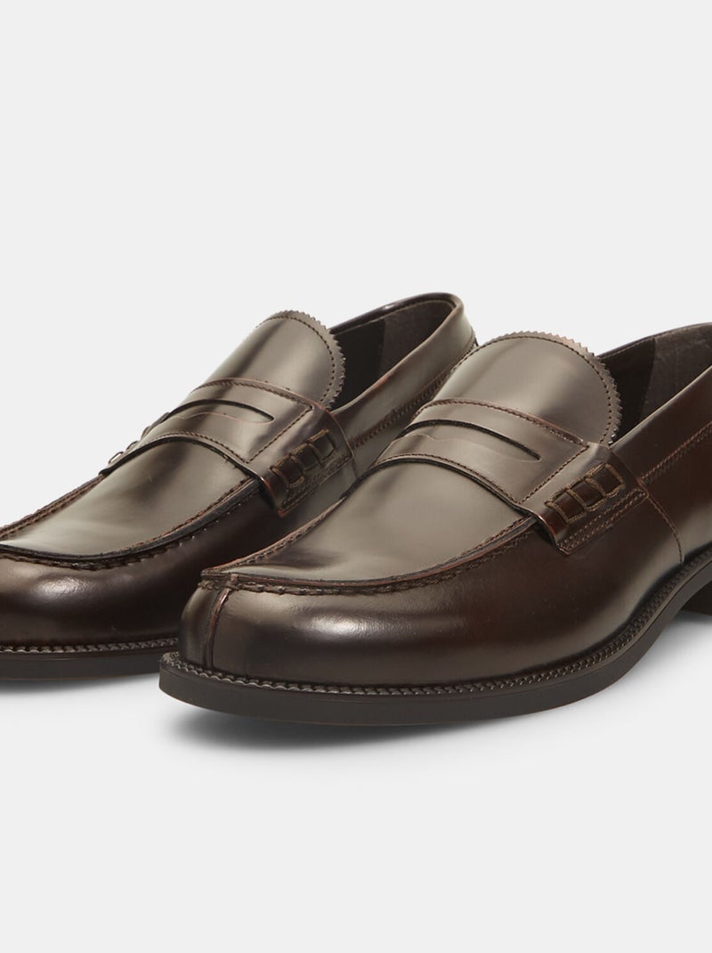 Mocassins en cuir BATA Marron - Kiabi