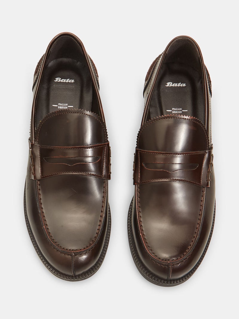 Mocassins en cuir BATA Marron - Kiabi