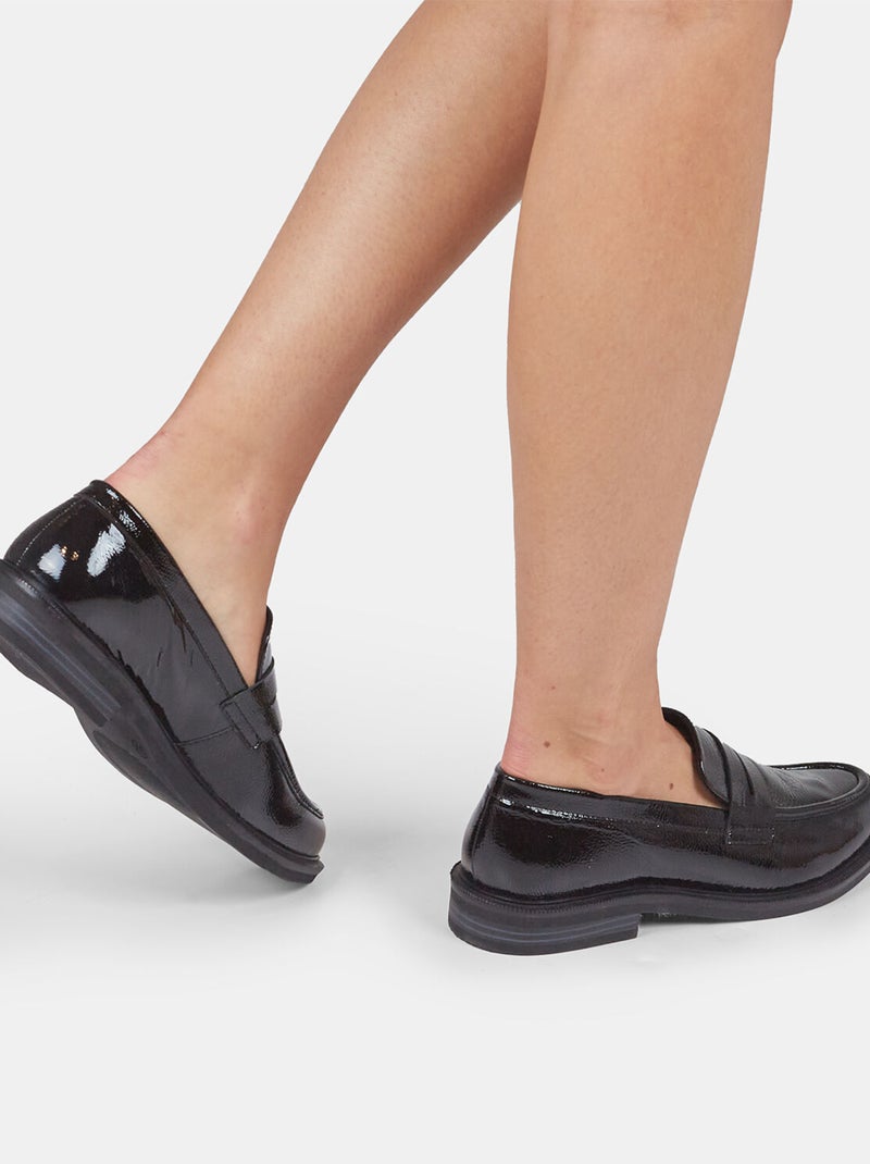 Mocassins en cuir BATA Noir - Kiabi