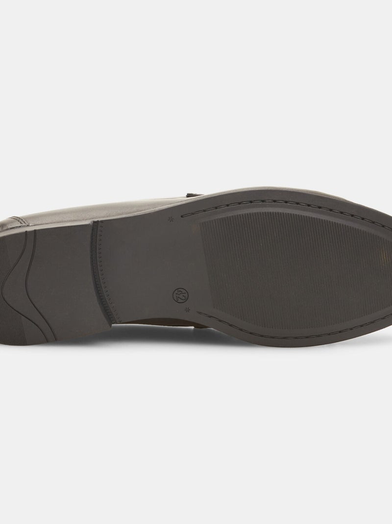 Mocassins en cuir BATA Noir - Kiabi