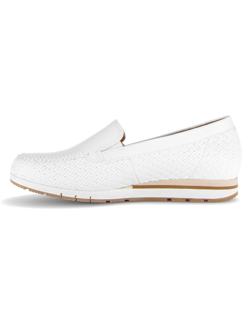 Mocassins  en cuir Blanc - Kiabi