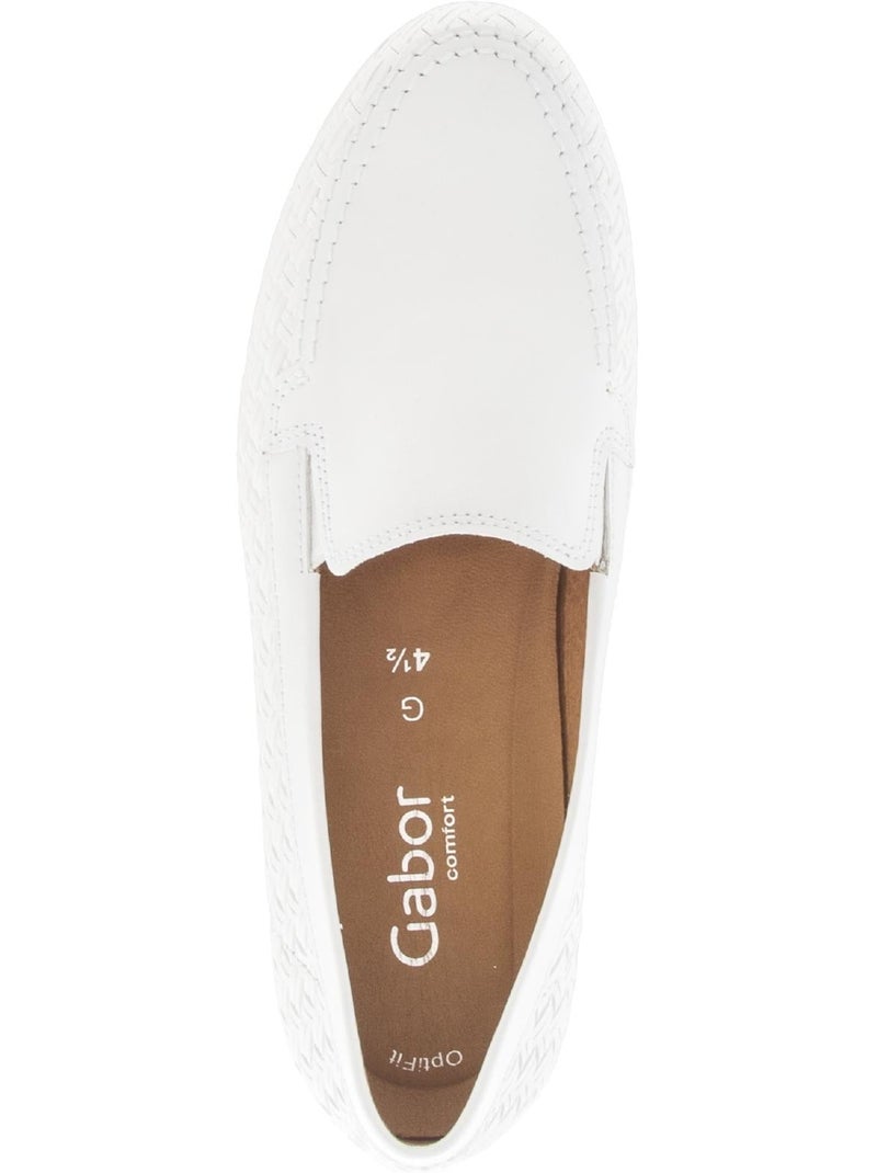 Mocassins  en cuir Blanc - Kiabi