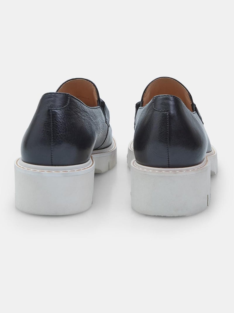 Mocassins en cuir comfortables avec accessoire BATA Noir - Kiabi