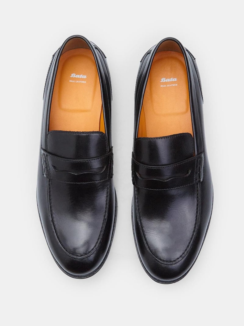 Mocassins en cuir élégants confortables  BATA Noir - Kiabi
