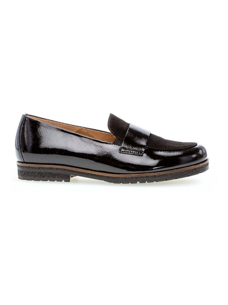 Mocassins  en cuir Gabor Noir Noir - Kiabi