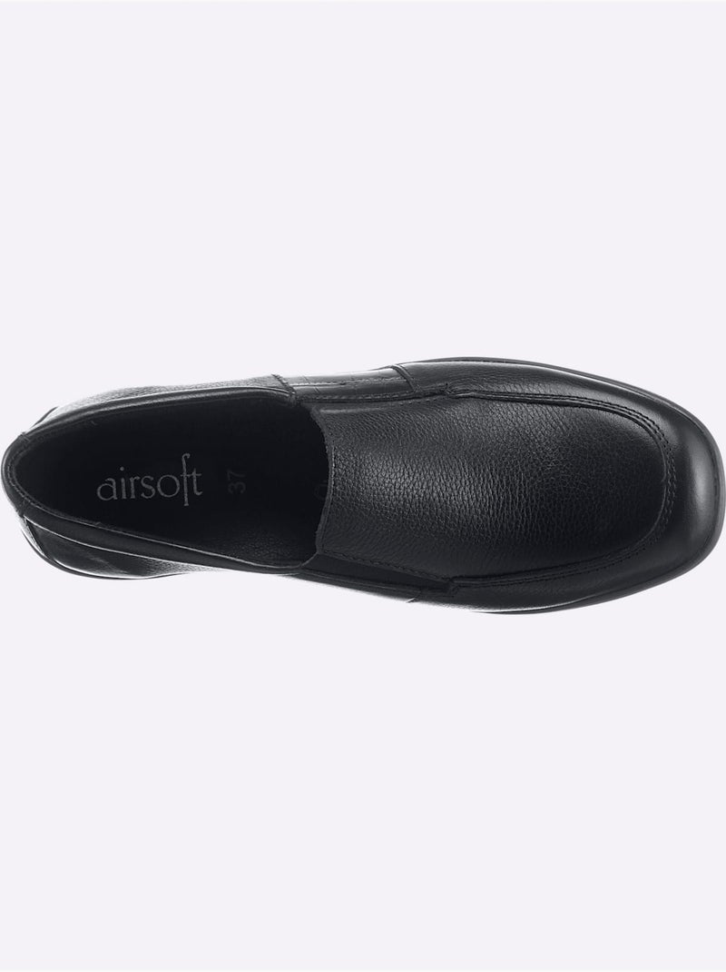 Mocassins en cuir léger avec semelle intérieure amovible - taille standard - witt Noir - Kiabi