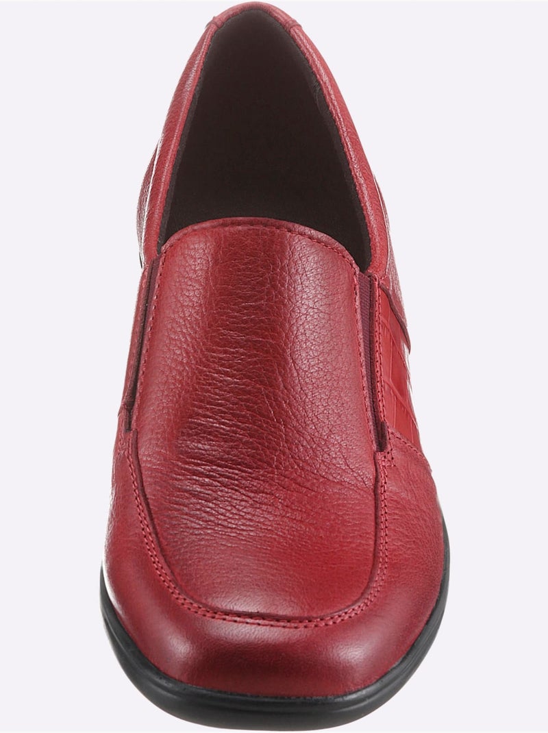 Mocassins en cuir léger avec semelle intérieure amovible - taille standard - witt Rouge - Kiabi