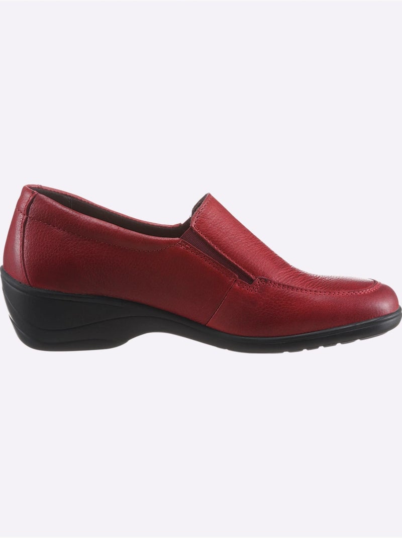 Mocassins en cuir léger avec semelle intérieure amovible - taille standard - witt Rouge - Kiabi