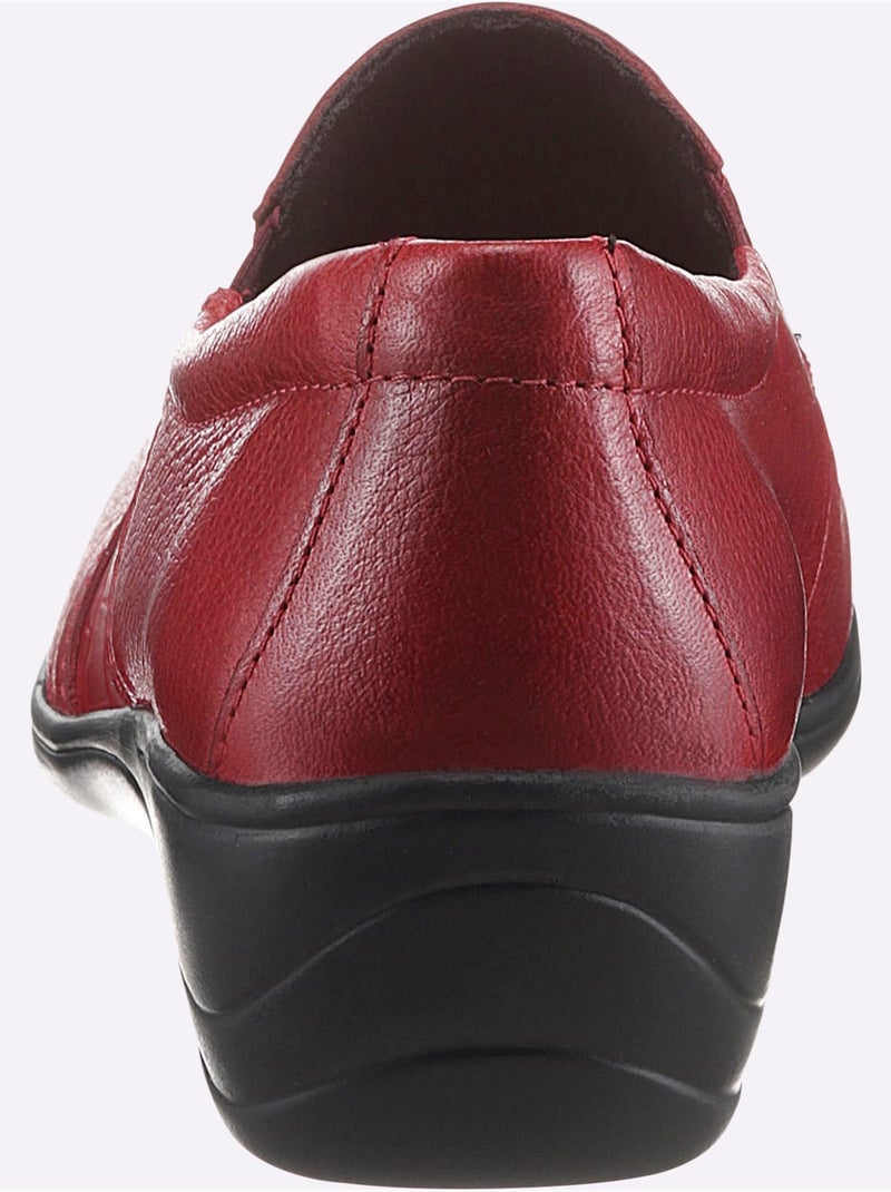 Mocassins en cuir léger avec semelle intérieure amovible - taille standard - witt Rouge - Kiabi