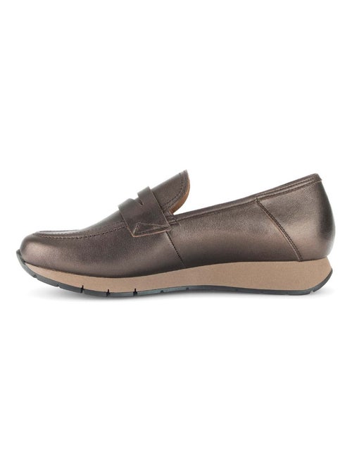 Mocassins  en cuir lisse - Kiabi