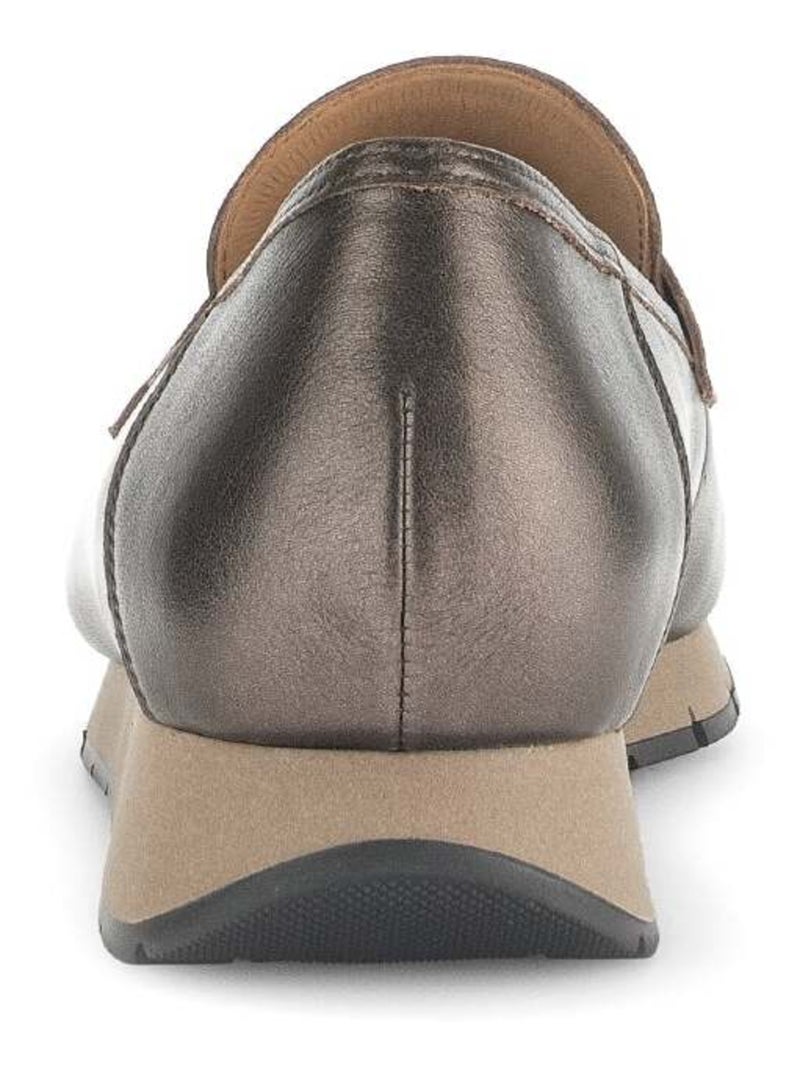 Mocassins  en cuir lisse Bronze - Kiabi