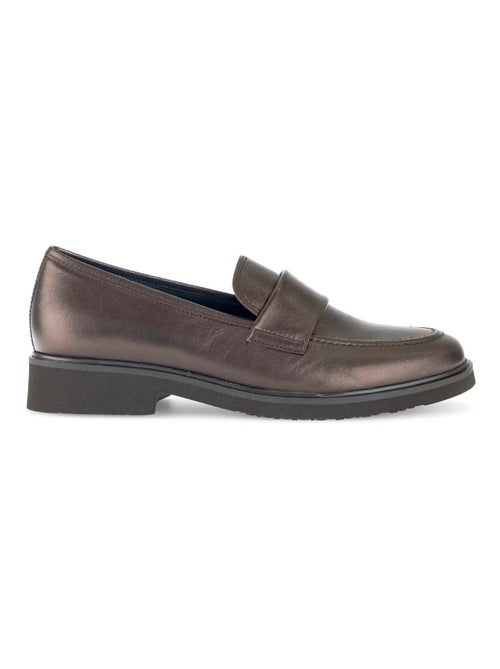 Mocassins  en cuir lisse - Kiabi