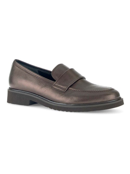 Mocassins  en cuir lisse - Kiabi