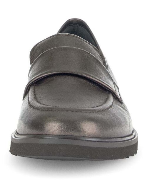 Mocassins  en cuir lisse - Kiabi