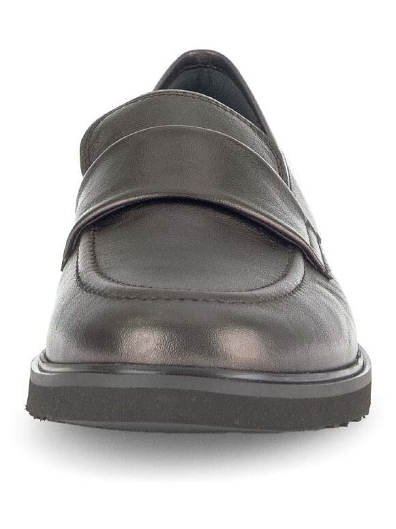Mocassins  en cuir lisse Bronze - Kiabi