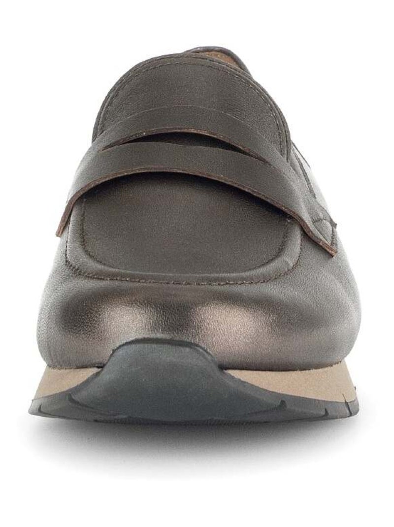 Mocassins  en cuir lisse Gabor Bronze - Kiabi
