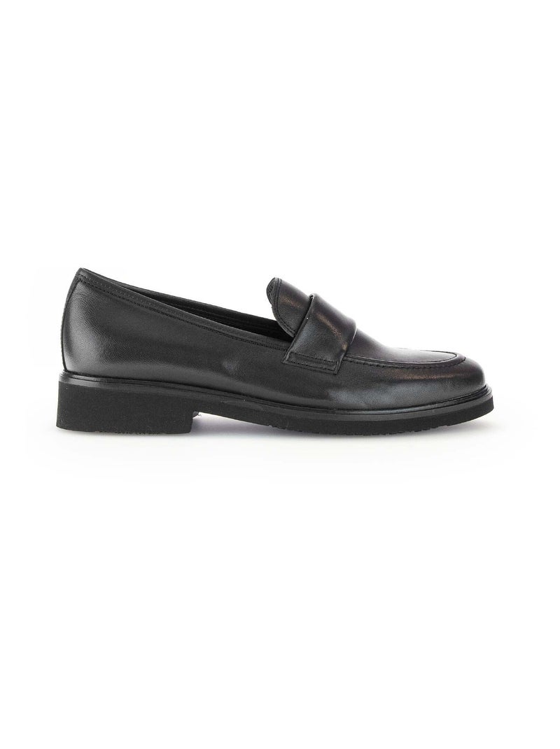 Mocassins  en cuir lisse Gabor Noir Noir - Kiabi