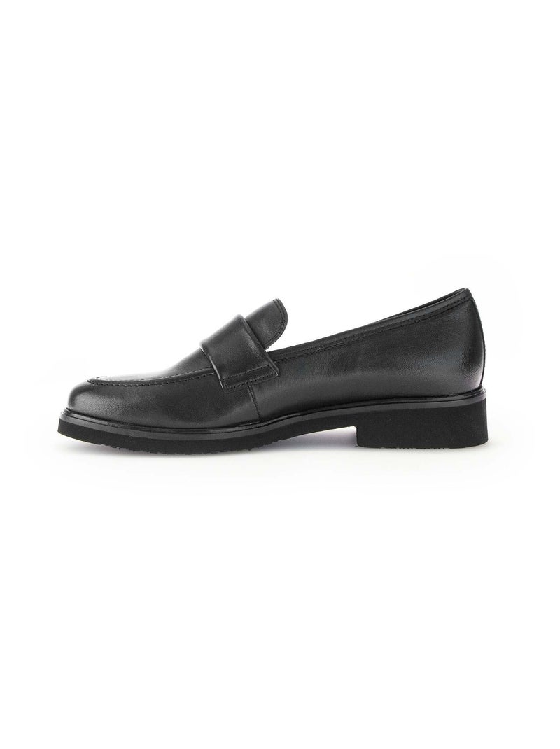 Mocassins  en cuir lisse Gabor Noir Noir - Kiabi