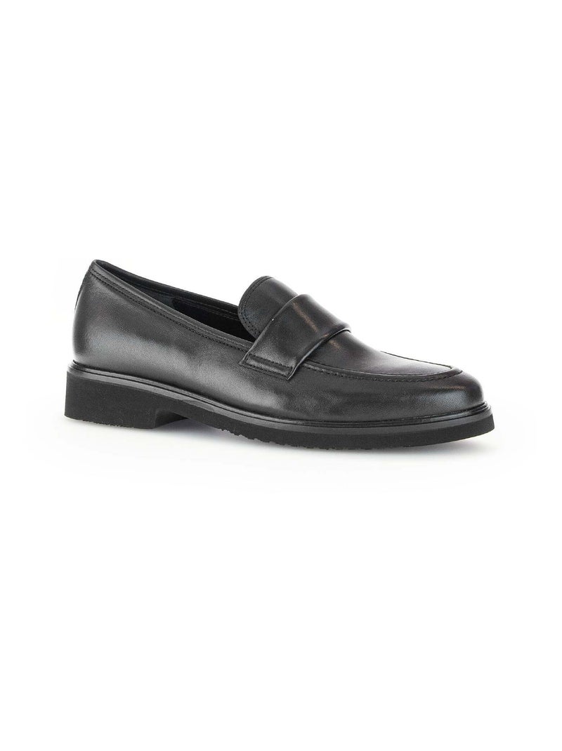 Mocassins  en cuir lisse Gabor Noir Noir - Kiabi