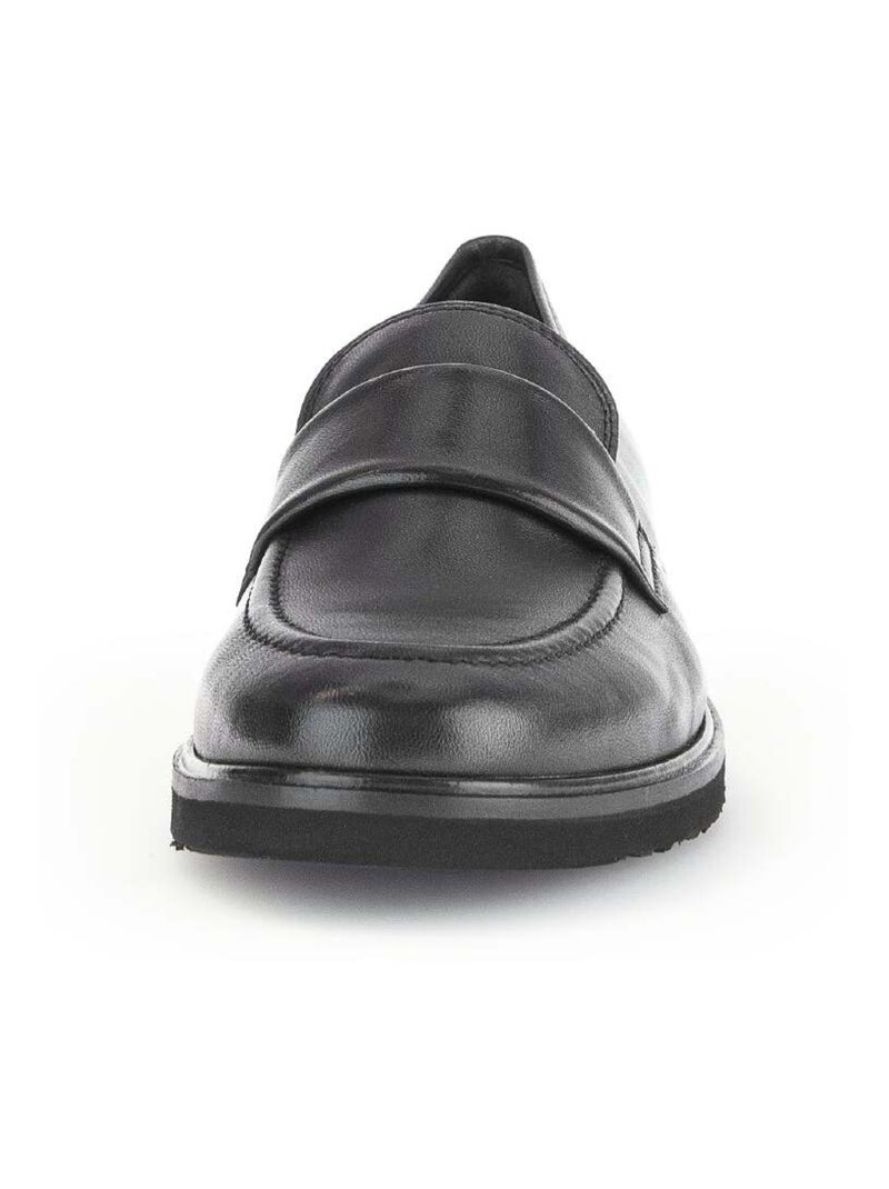 Mocassins  en cuir lisse Gabor Noir Noir - Kiabi