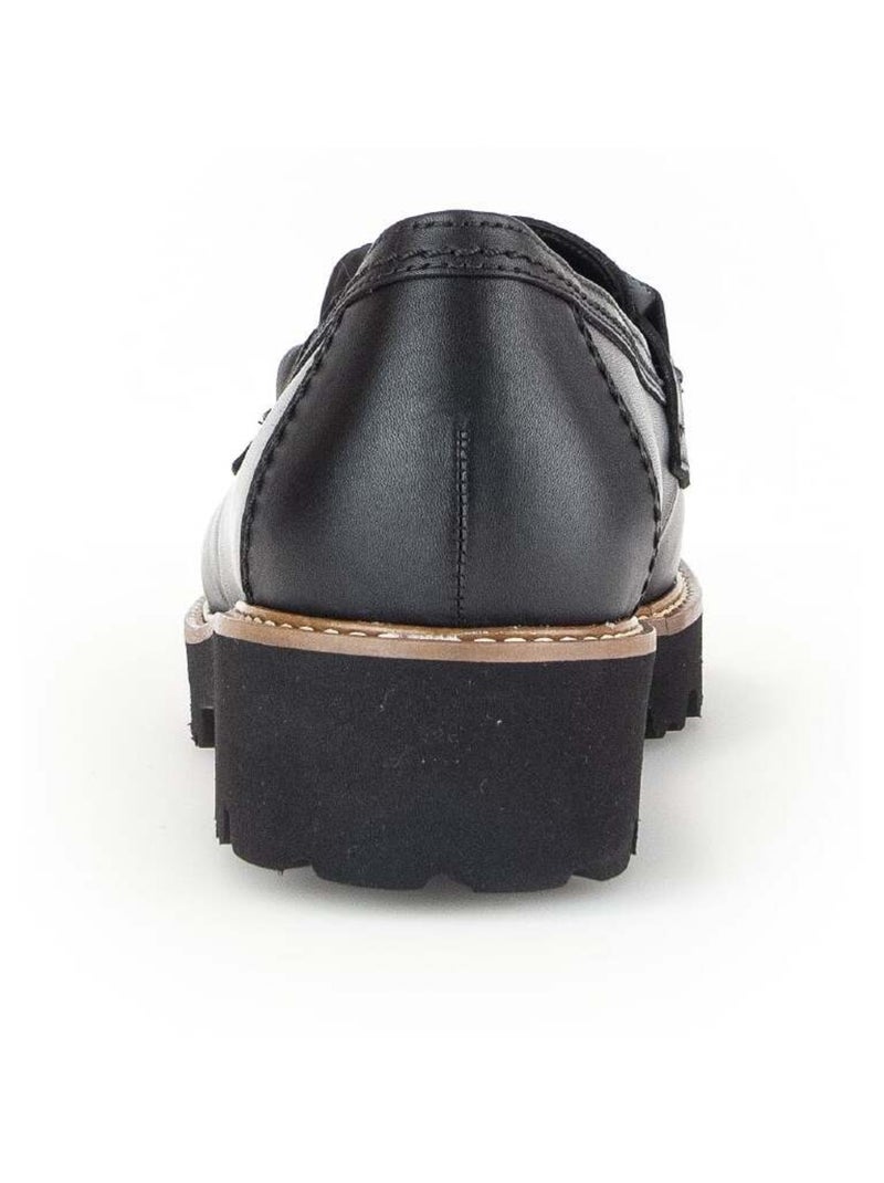 Mocassins  en cuir lisse Gabor Noir Noir - Kiabi