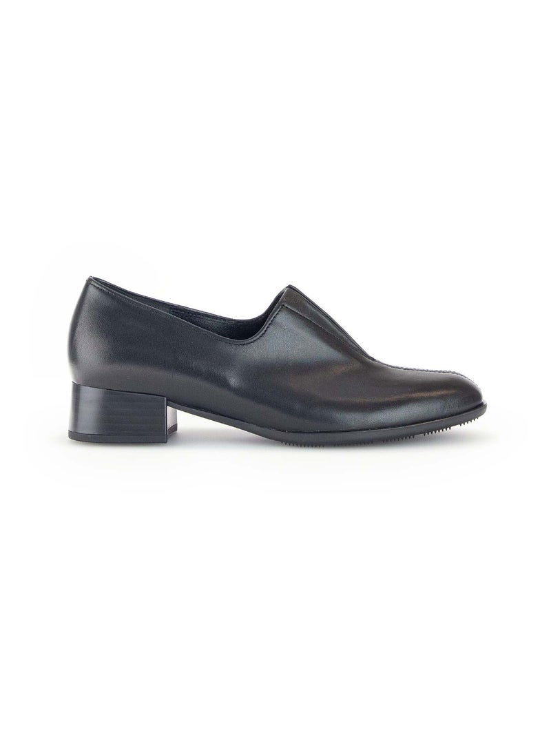 Mocassins  en cuir lisse Gabor Noir Noir - Kiabi