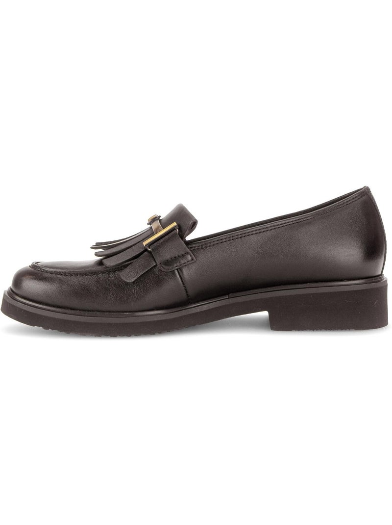 Mocassins  en cuir lisse Marron - Kiabi