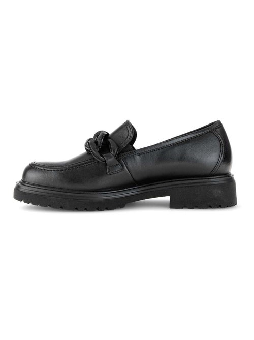 Mocassins  en cuir lisse - Kiabi