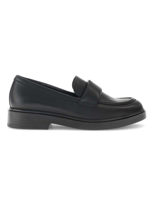Mocassins  en cuir lisse - Kiabi