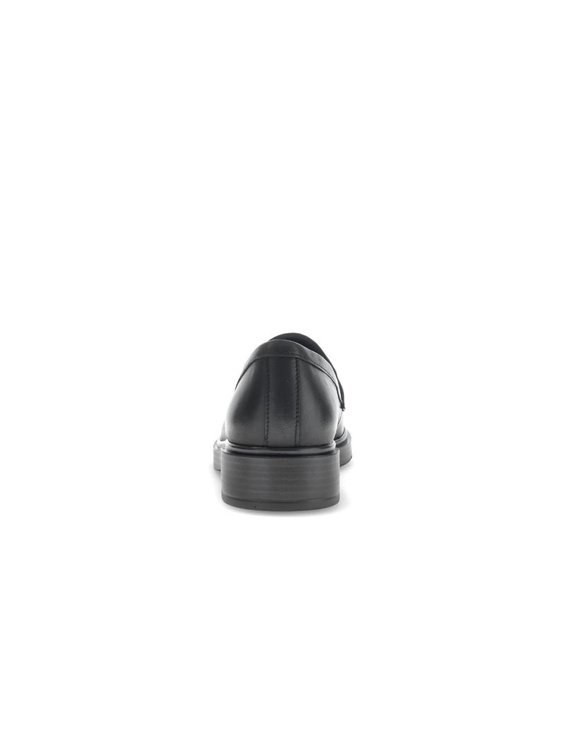Mocassins  en cuir lisse Noir - Kiabi