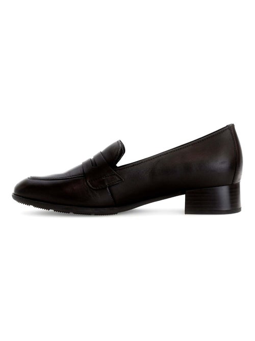 Mocassins  en cuir lisse - Kiabi