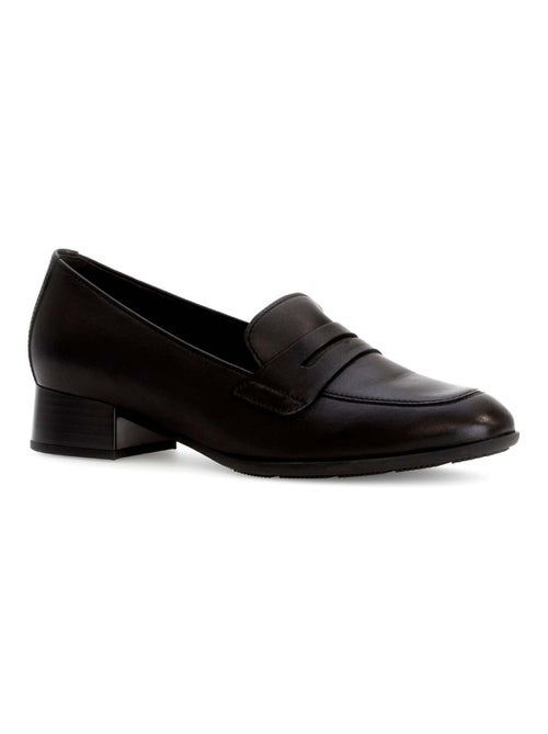 Mocassins  en cuir lisse - Kiabi