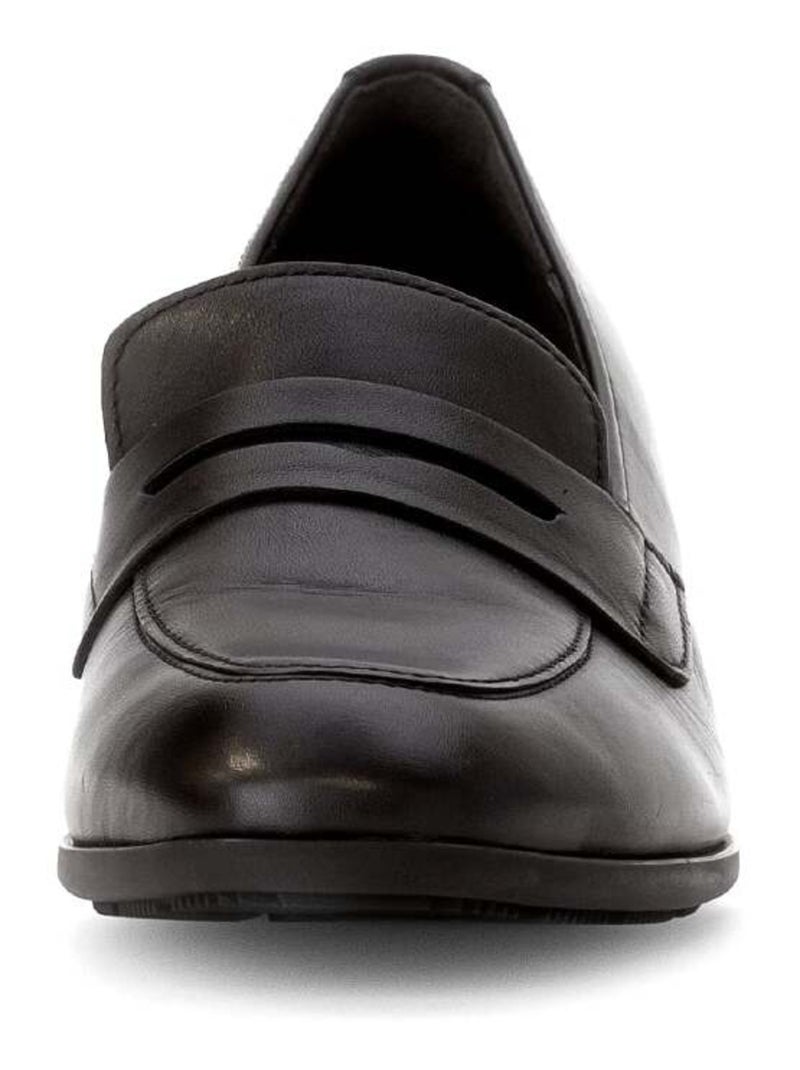Mocassins  en cuir lisse Noir Noir - Kiabi