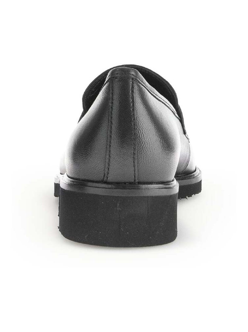 Mocassins  en cuir lisse Noir Noir - Kiabi