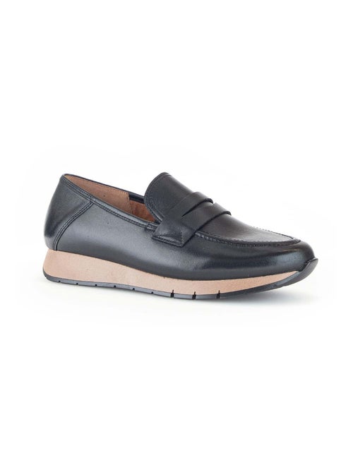 Mocassins  en cuir lisse - Kiabi