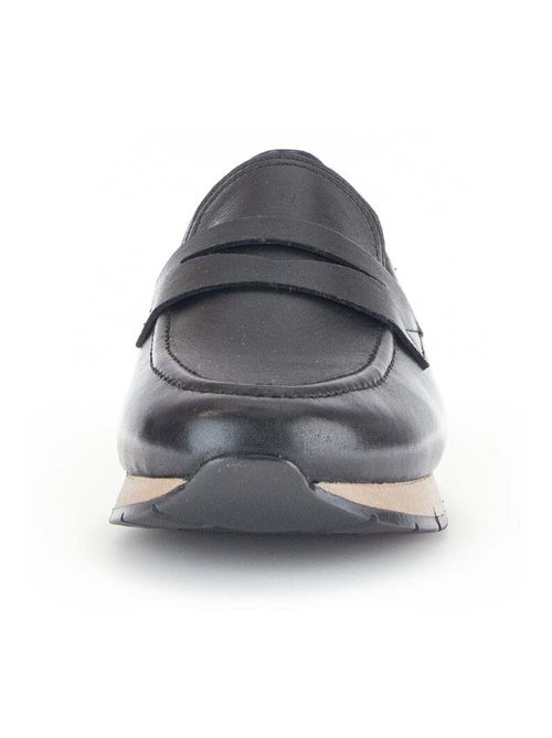 Mocassins  en cuir lisse - Kiabi