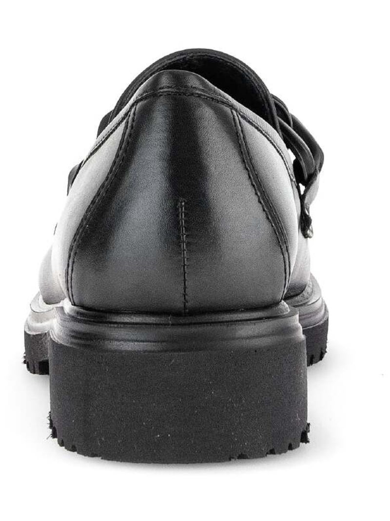 Mocassins  en cuir lisse Noir Noir - Kiabi