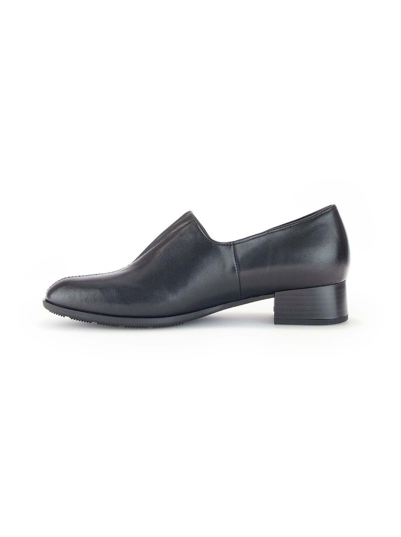 Mocassins  en cuir lisse Noir Noir - Kiabi
