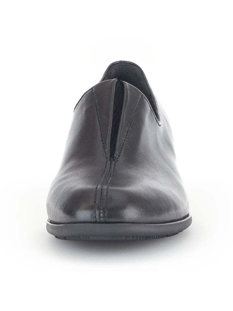Mocassins  en cuir lisse Noir Noir - Kiabi