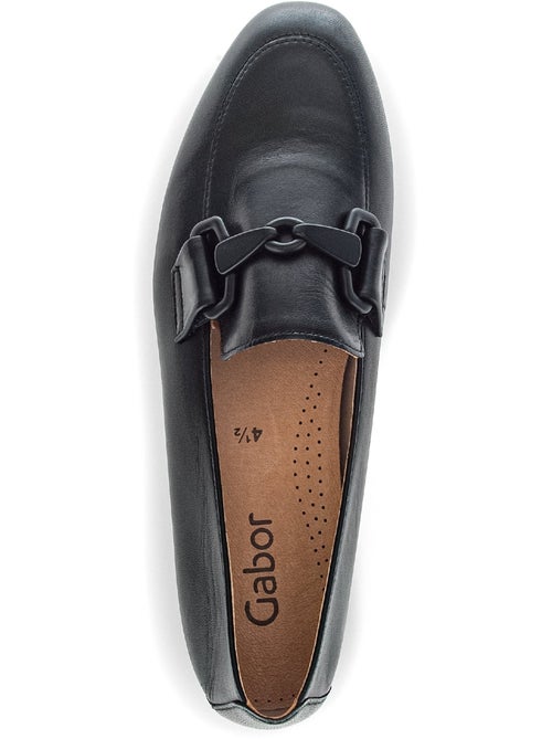Mocassins  en cuir lisse - Kiabi