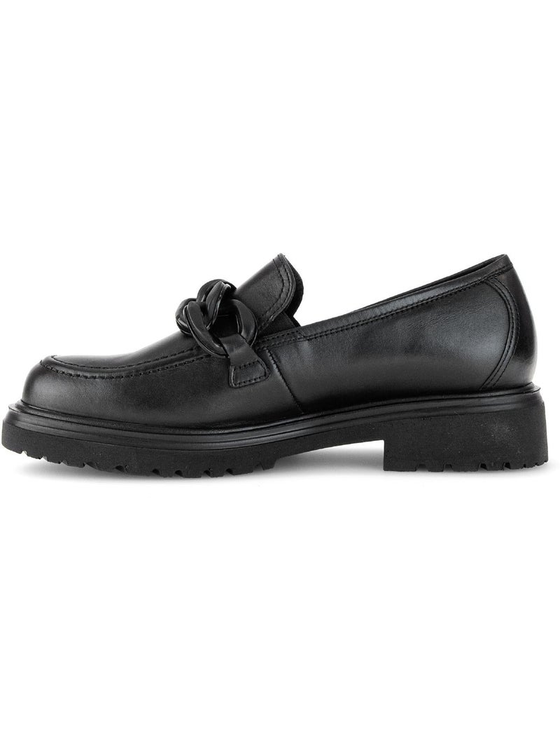 Mocassins  en cuir lisse Noir Noir - Kiabi