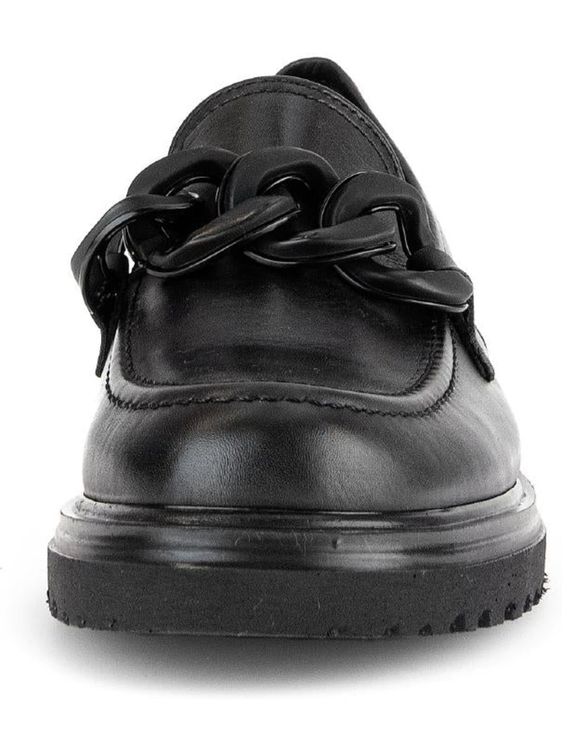 Mocassins  en cuir lisse Noir Noir - Kiabi