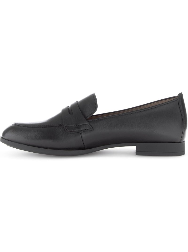 Mocassins  en cuir lisse Noir Noir - Kiabi