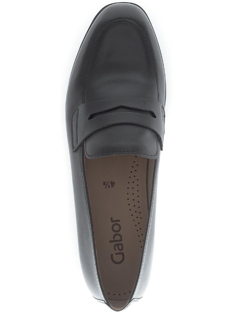 Mocassins  en cuir lisse Noir Noir - Kiabi