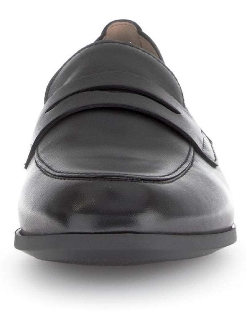 Mocassins  en cuir lisse Noir Noir - Kiabi