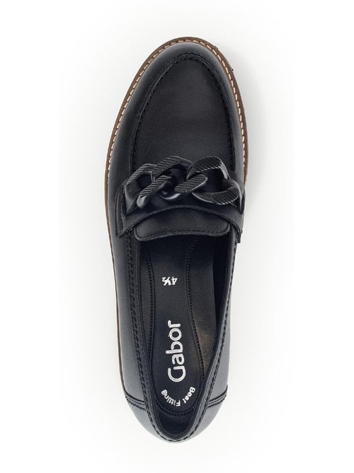 Mocassins  en cuir lisse - Kiabi