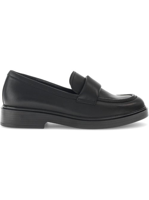 Mocassins  en cuir lisse - Kiabi