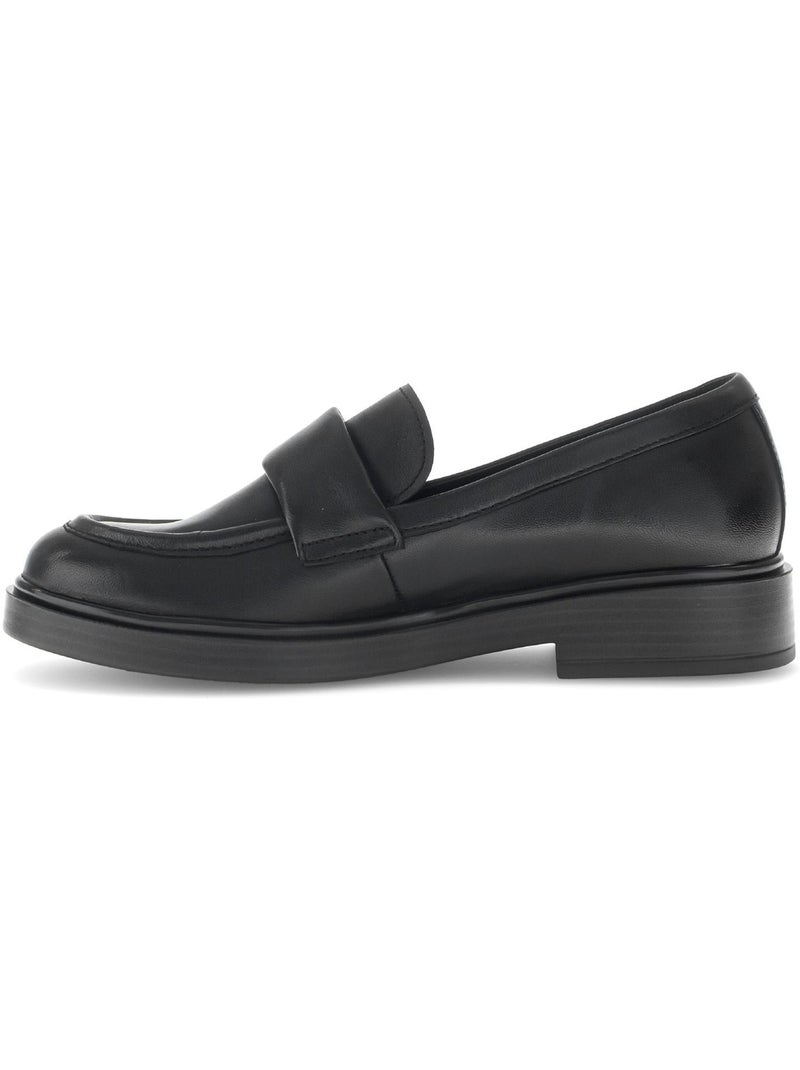 Mocassins  en cuir lisse Noir Noir - Kiabi