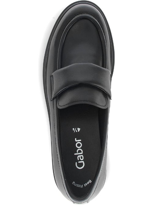 Mocassins  en cuir lisse - Kiabi